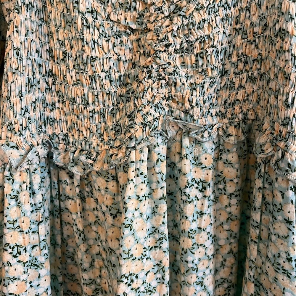 NWT Bohme Smocked Floral Midi Dress Size XL - Picture 3 of 5